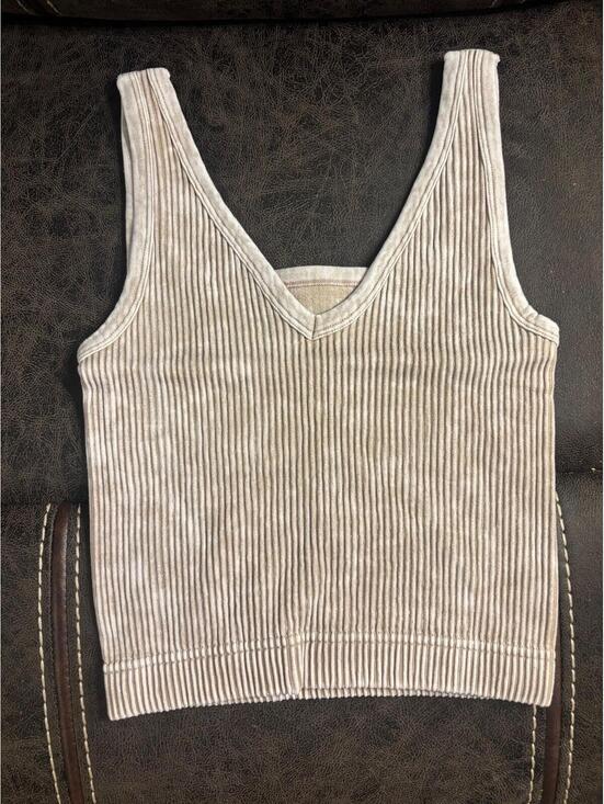Other - Ribbed Reversible Cropped Tank Top Brami Beige L/XL New In Poly Bag Seamless